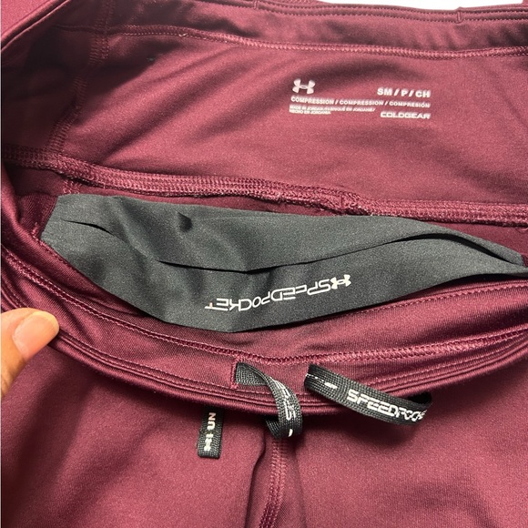Under Armour Maroon Leggings Size Small - Picture 3 of 3